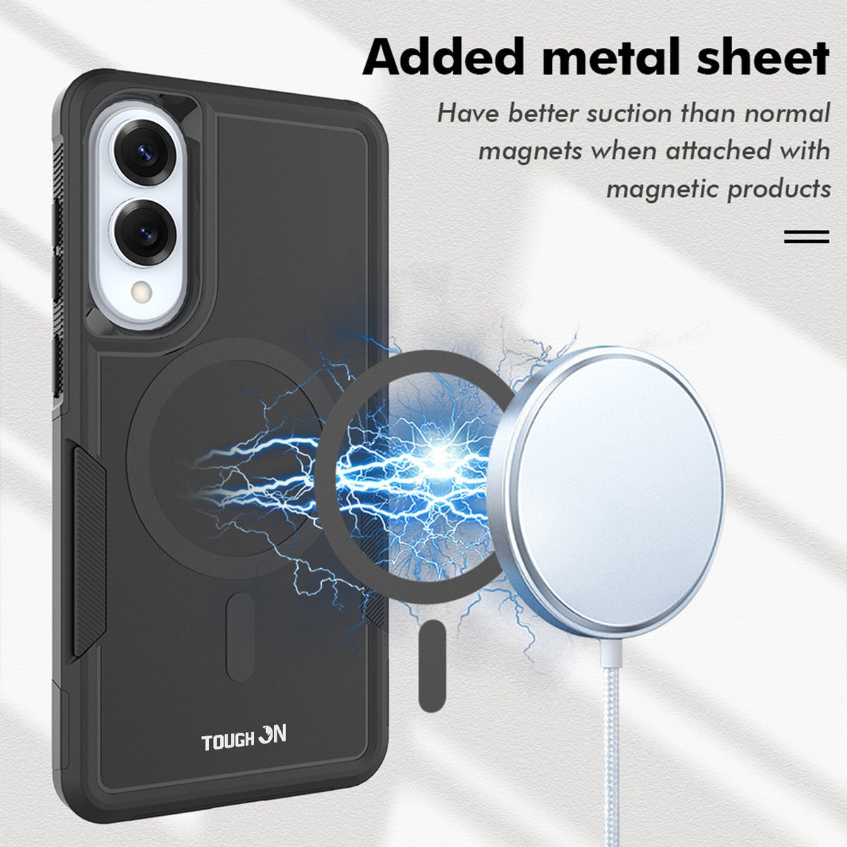 Tough On Samsung Galaxy S25 Edge Case Magnetic Armor Cover Black