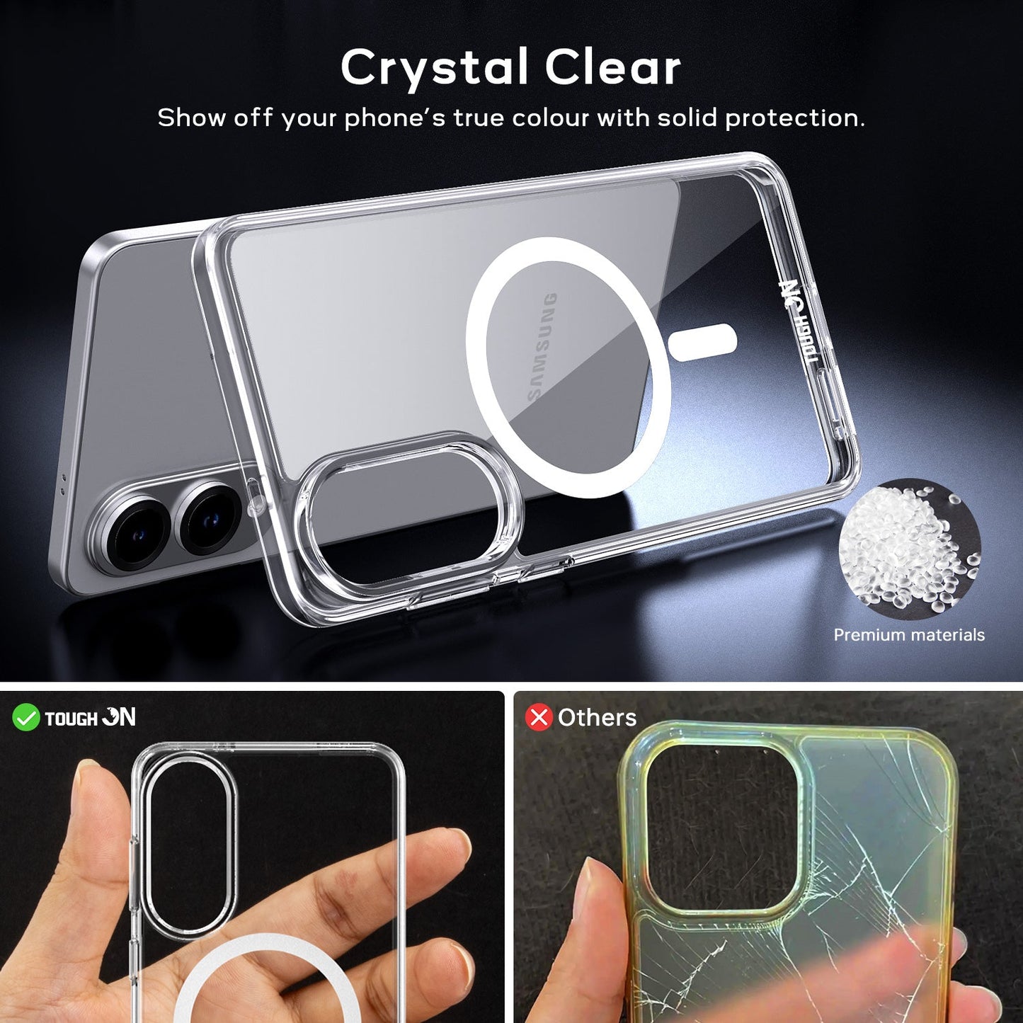 Tough On Samsung Galaxy S25 Edge Clear Case with MagSafe