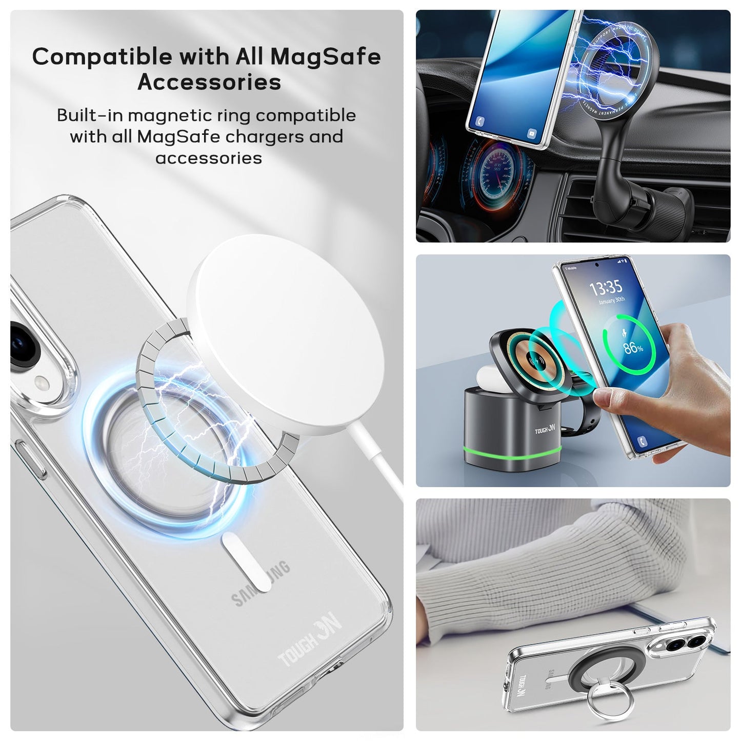 Tough On Samsung Galaxy S25 Edge Clear Case with MagSafe