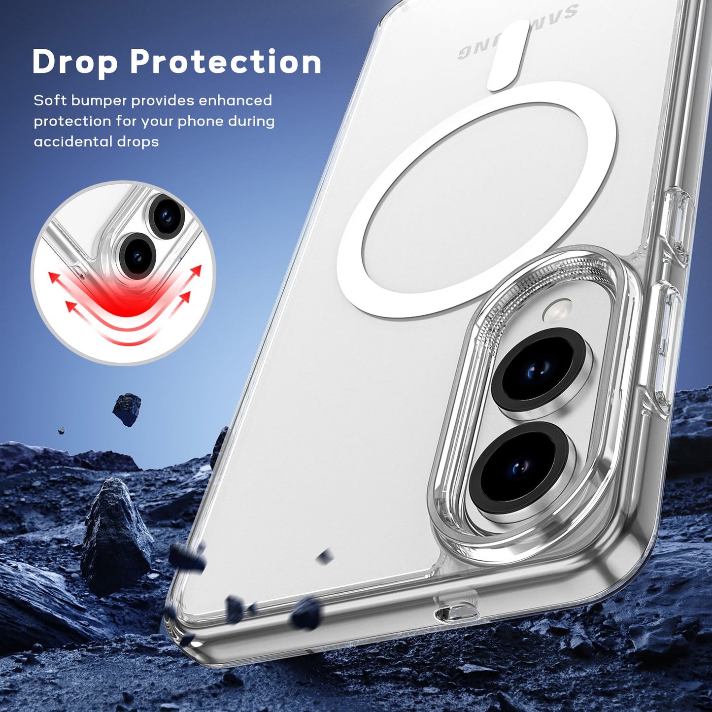 Tough On Samsung Galaxy S25 Edge Clear Case with MagSafe