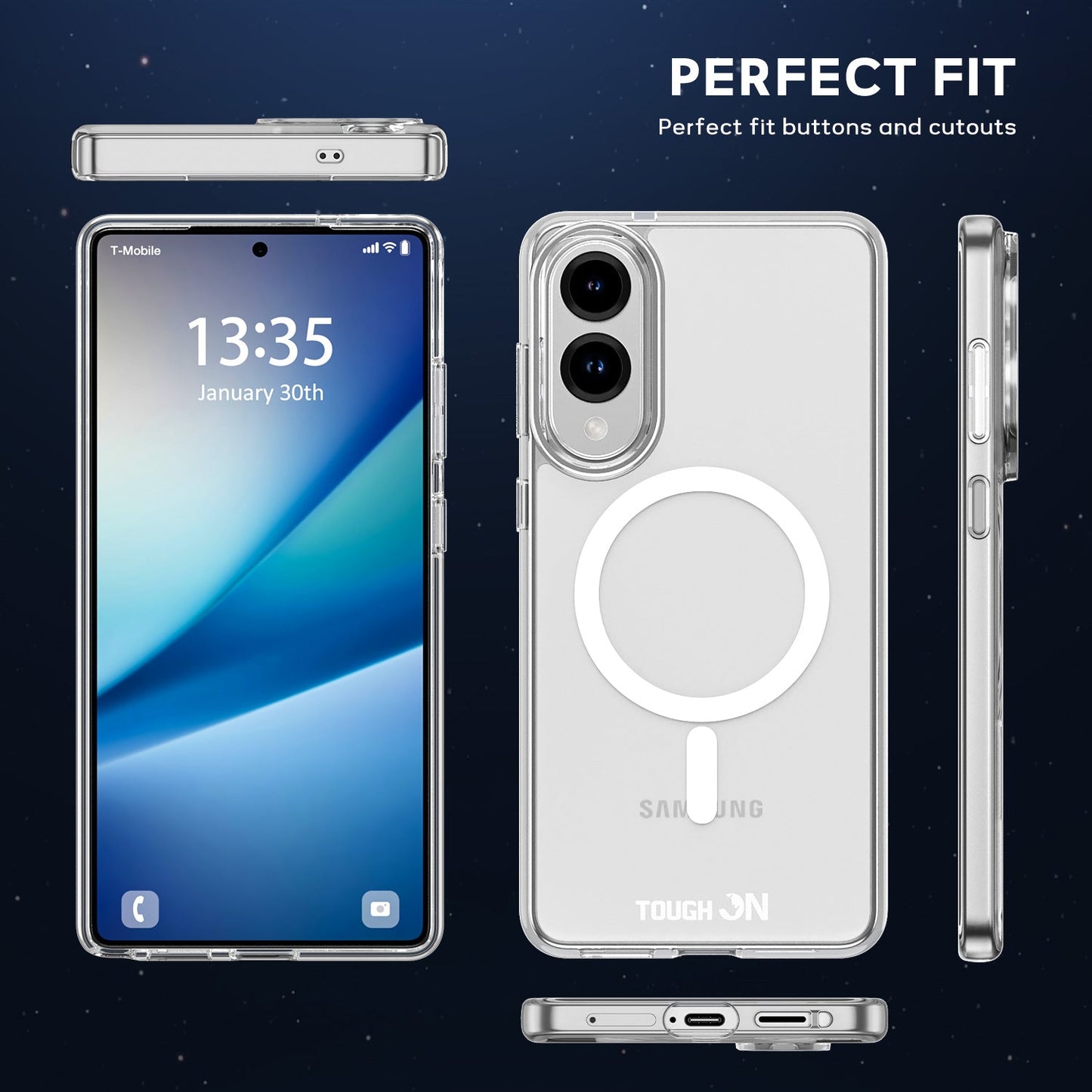 Tough On Samsung Galaxy S25 Edge Clear Case with MagSafe