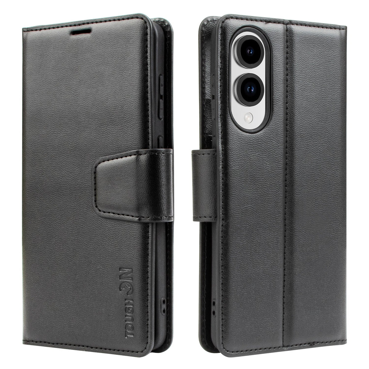 Tough On Samsung Galaxy S25 Edge Flip Wallet Leather Case Black