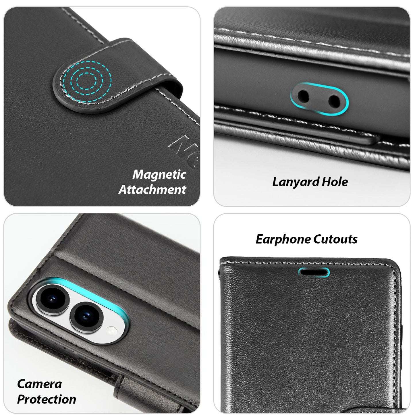 Tough On Samsung Galaxy S25 Edge Flip Wallet Leather Case Black