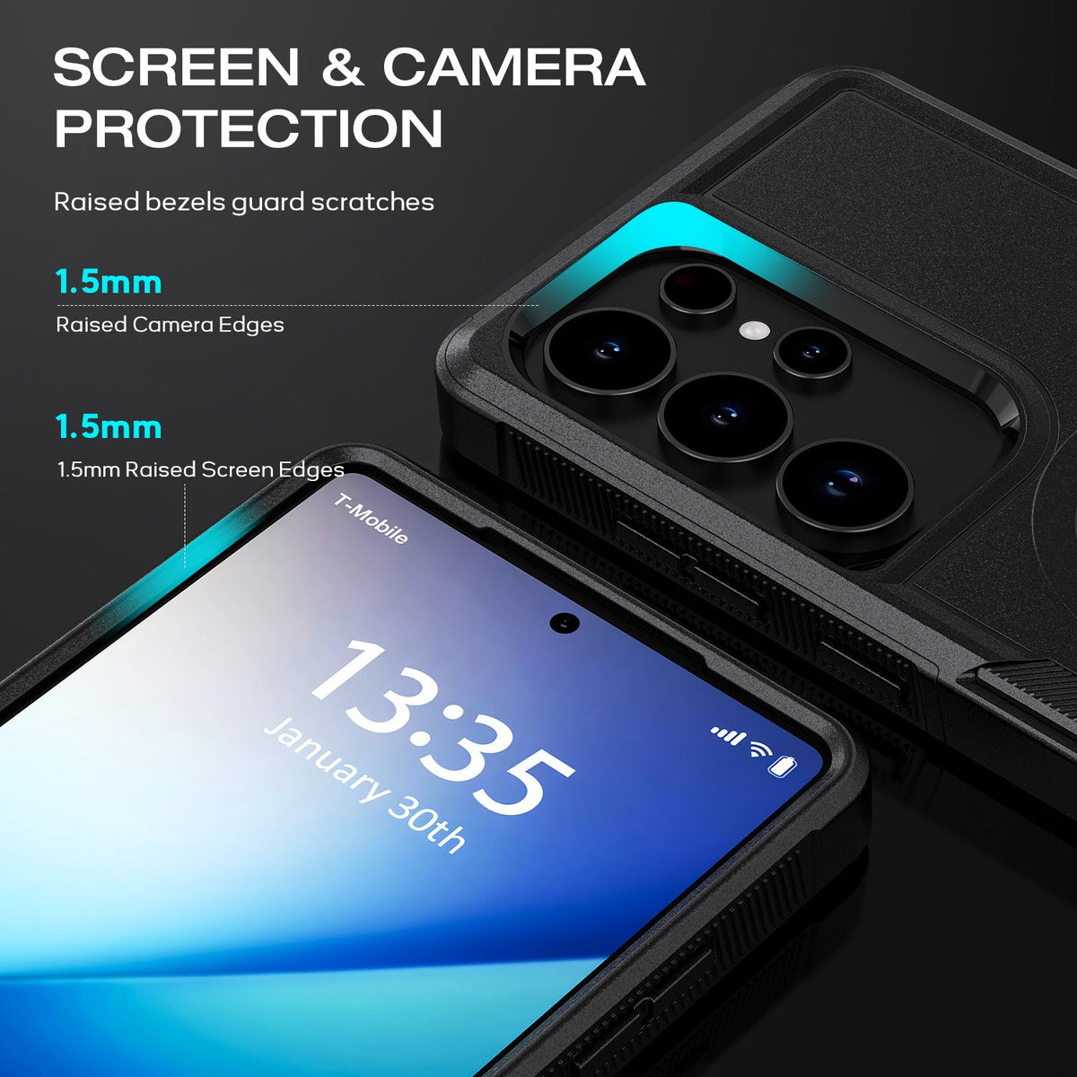 Tough On Samsung Galaxy S25 Ultra Case Magnetic Armor Cover Black