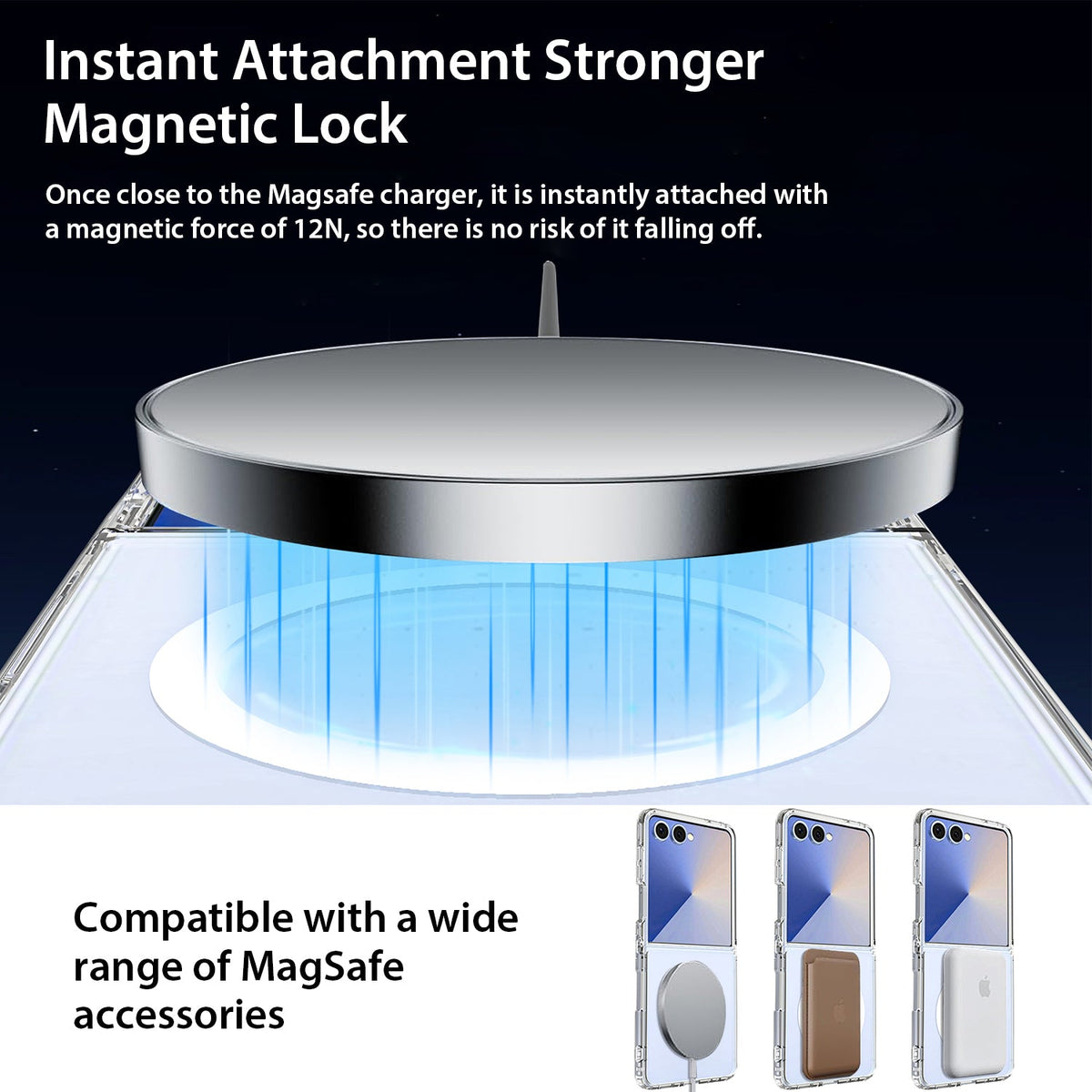 Tough On Samsung Galaxy Z Flip7 Case with MagSafe Clear Air