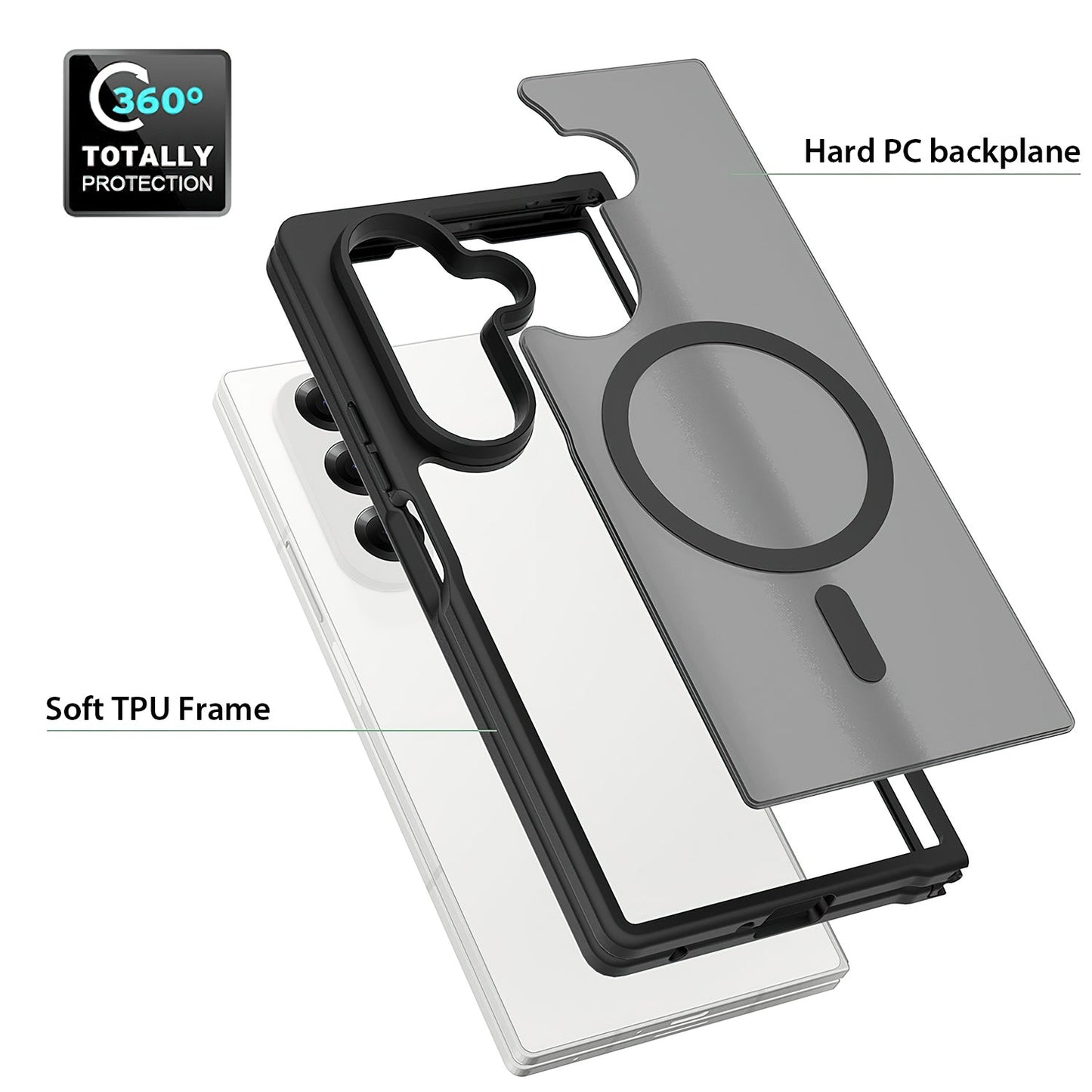 Tough On Samsung Galaxy Z Fold7 Case with MagSafe Matte Black