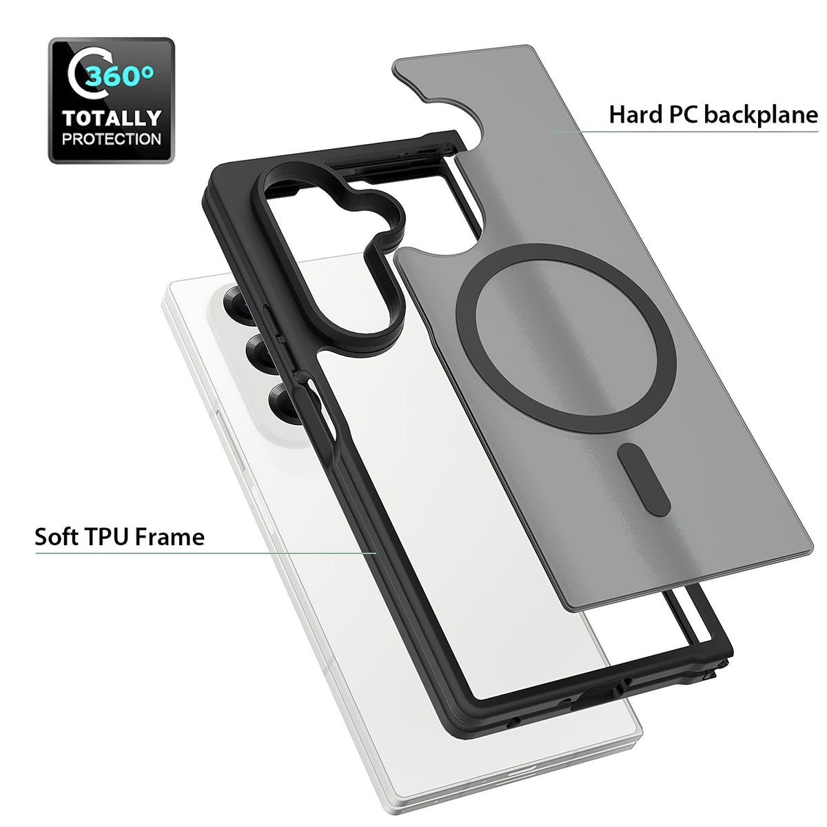 Tough On Samsung Galaxy Z Fold7 Case with MagSafe Matte Black