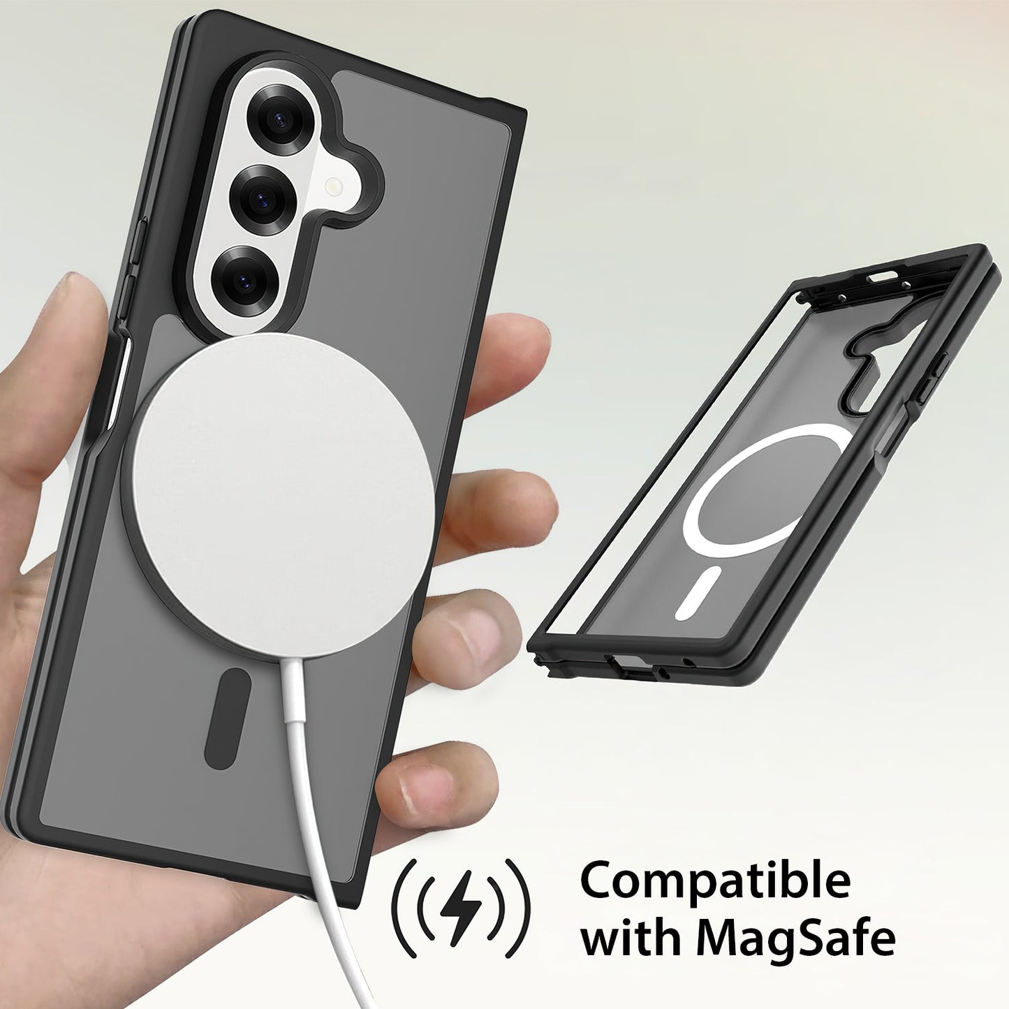 Tough On Samsung Galaxy Z Fold7 Case with MagSafe Matte Black