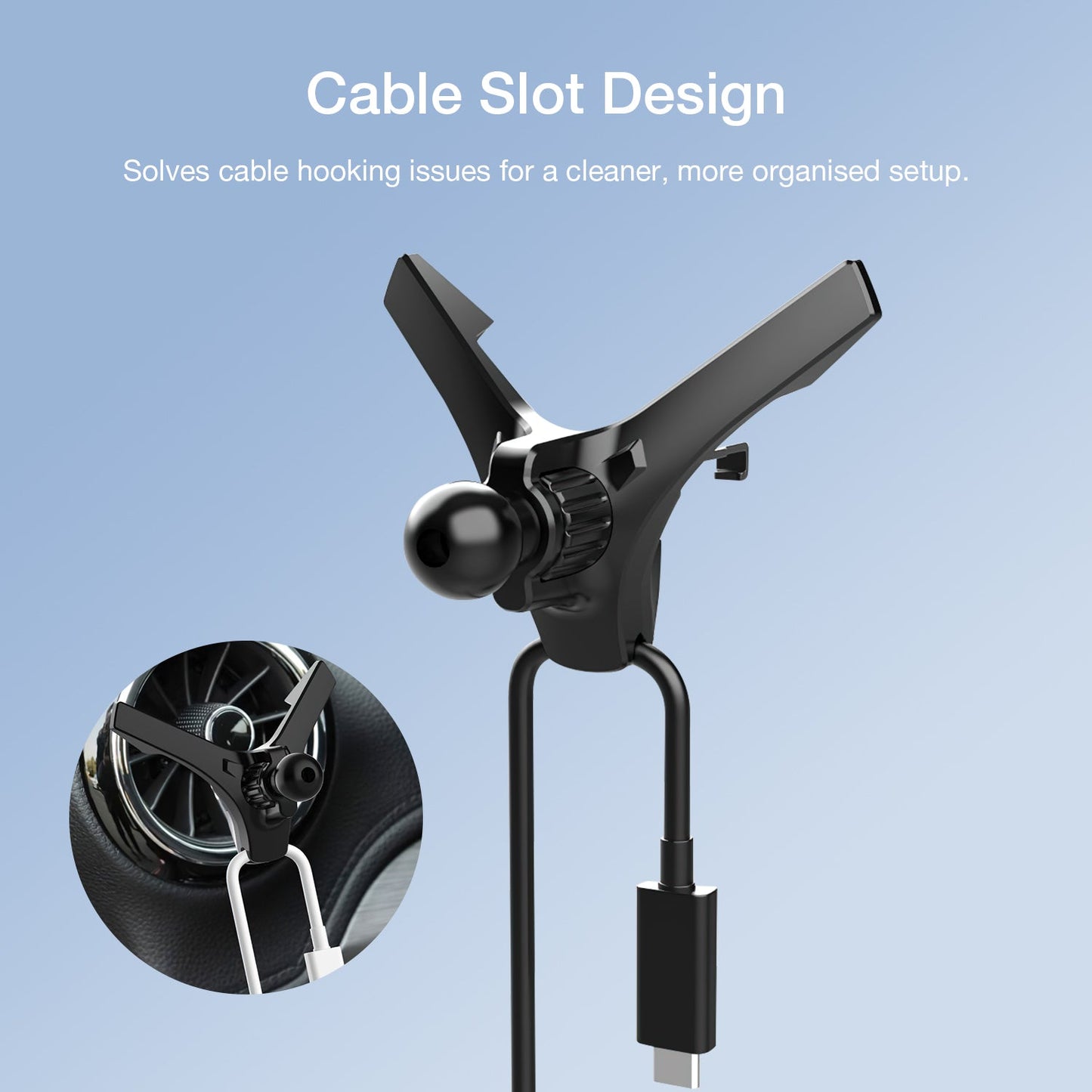 Tough On Universal Car Mount Air Vent Clip Black