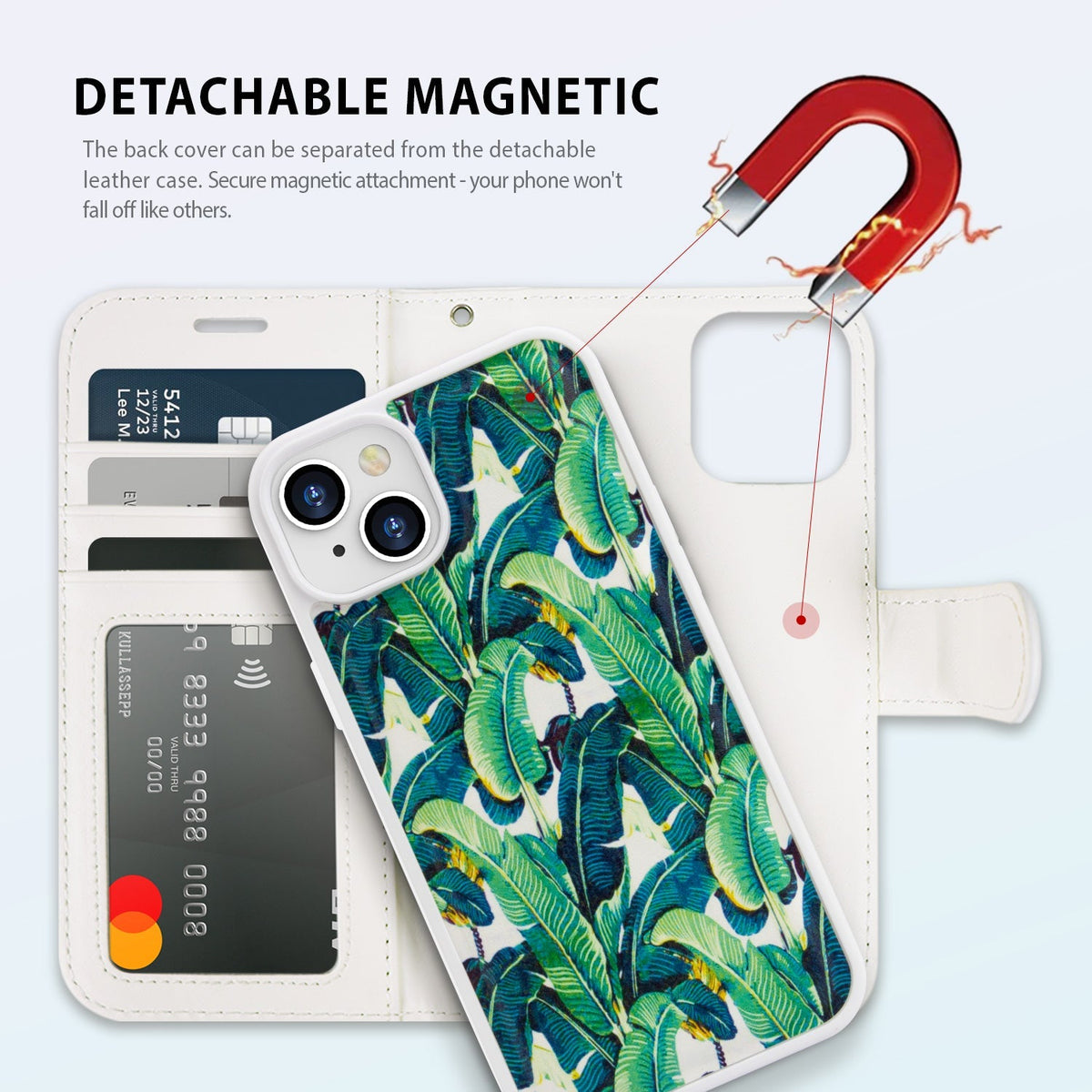 Tough On iPhone 16e / iPhone 15 Case Magnetic Detachable Leather