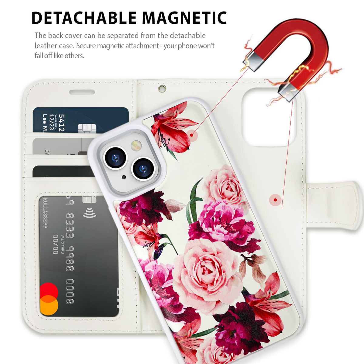 Tough On iPhone 16e / iPhone 15 Case Magnetic Detachable Leather