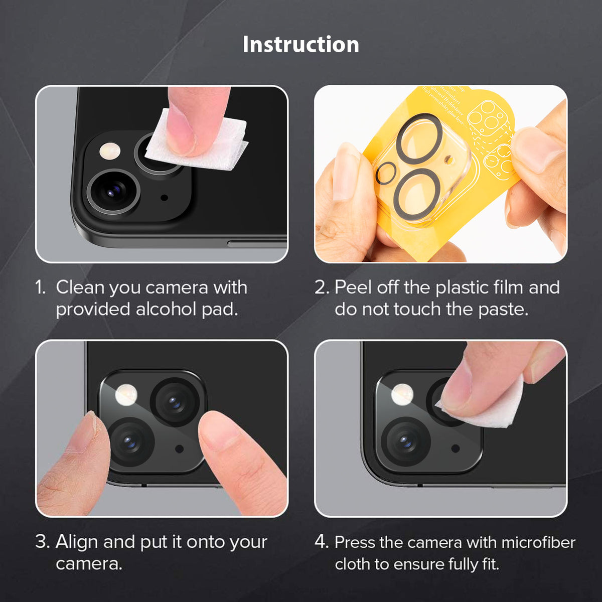 Tough On iPhone 15 Plus Rear Camera Protector Tempered Glass Black
