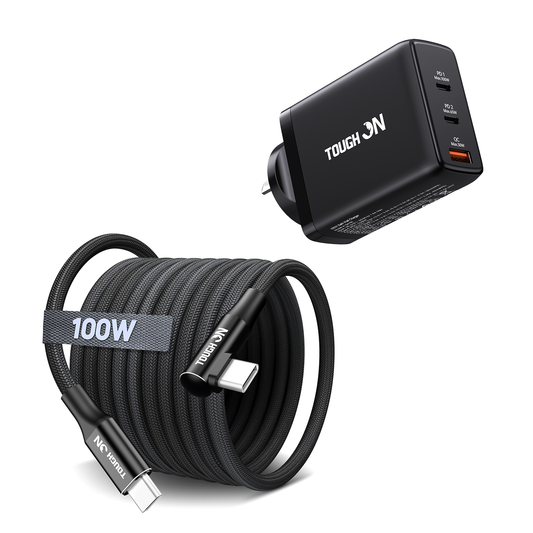 Tough On Wall Charger (100W, AU) and Charging Cable Bundle