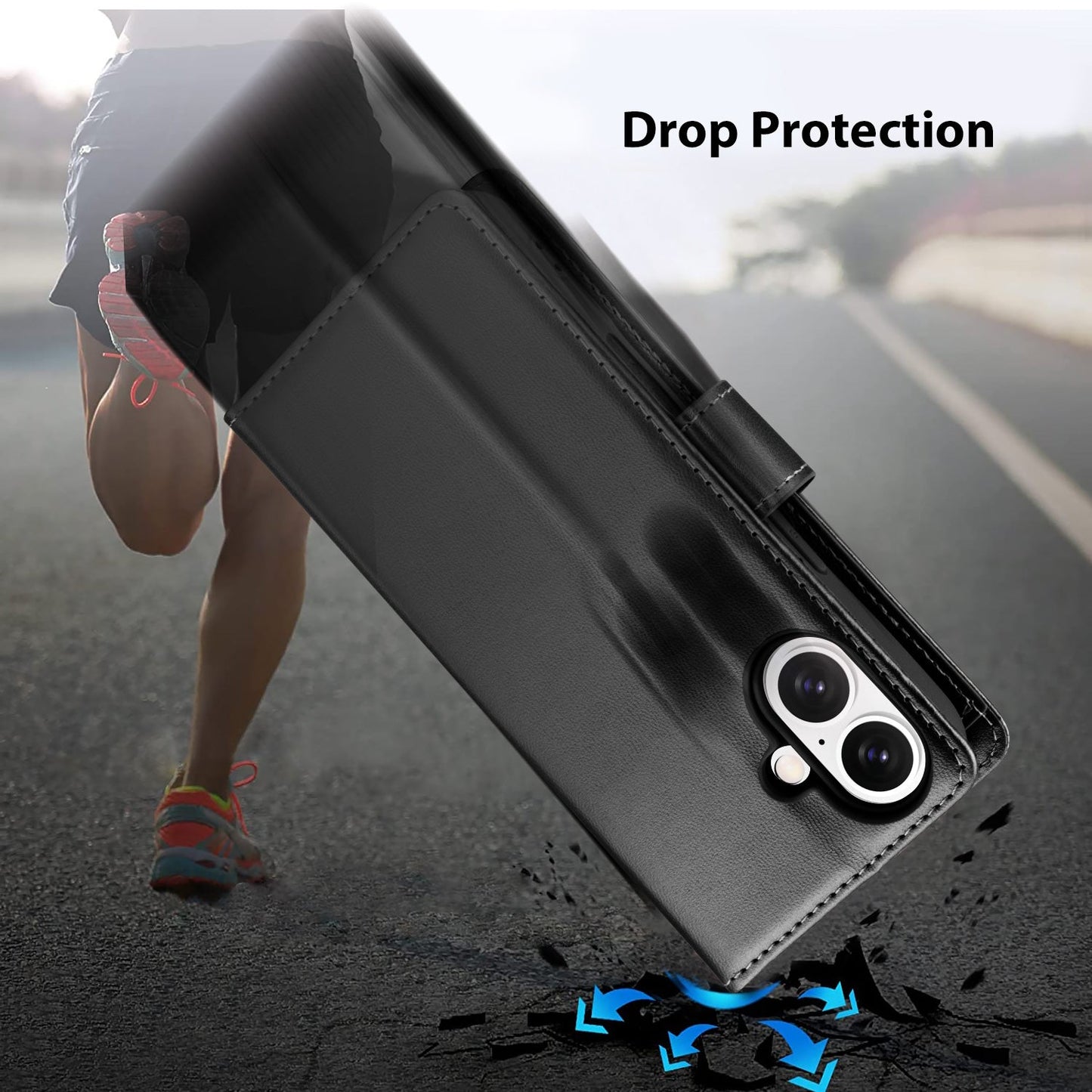 Tough On iPhone 16 Flip Wallet Leather Case