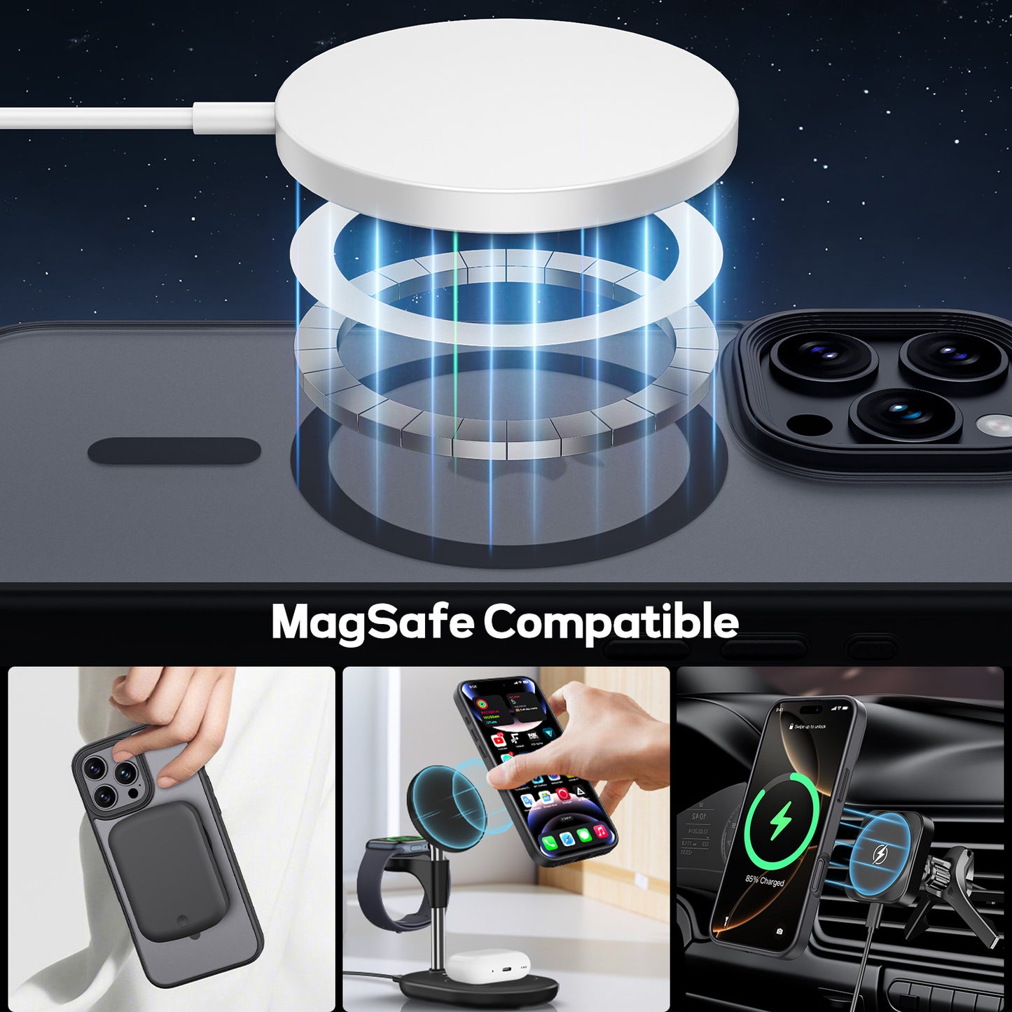 Tough On iPhone 16 Pro Max Case With MagSafe Matte Black