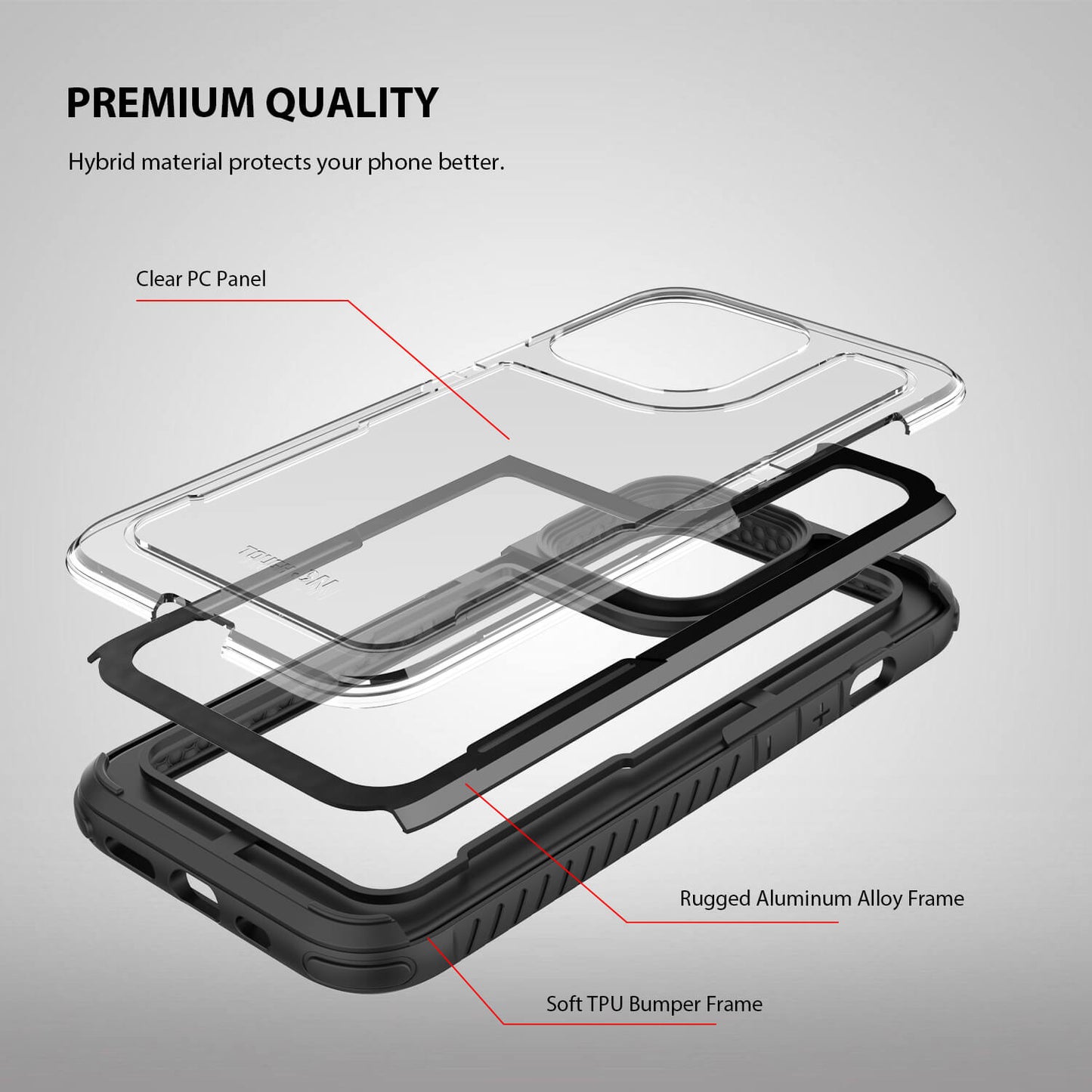 Tough On iPhone 12 Pro Max Case Iron Shield Black