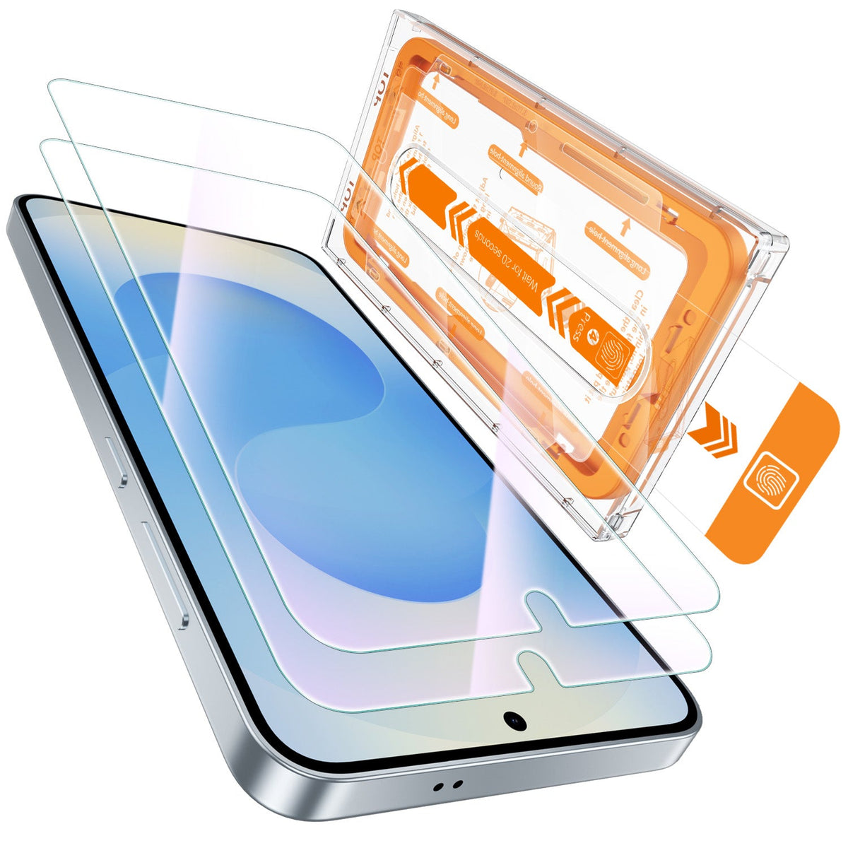 Tough On Samsung Galaxy Tempered Glass Screen Protector 2 Pack with Installation Kit