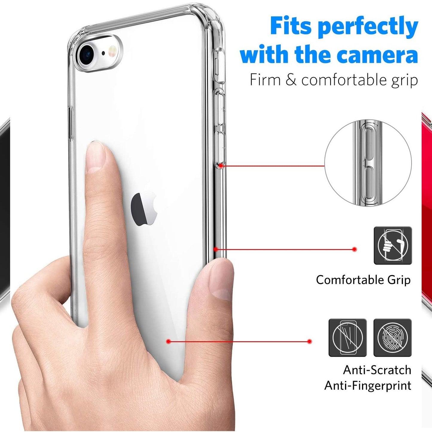 Tough On iPhone SE 2022 & 2020/iPhone 7 & 8 Slim Hybrid Case Clear