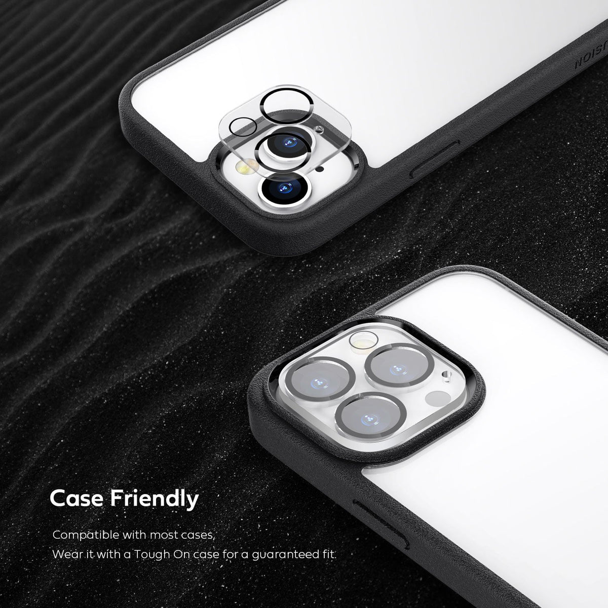 Tough On iPhone 14 / 14 Plus Rear Camera Protector Tempered Glass Black