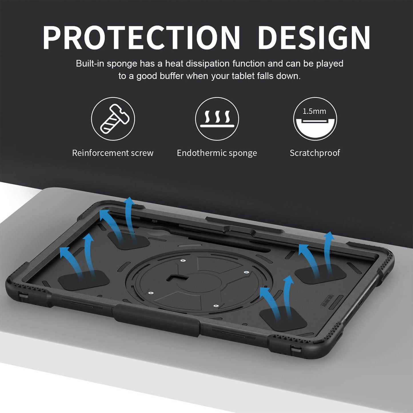 Tough On Samsung Galaxy Tab S9 Ultra / S8 Ultra Case Rugged Protection Black