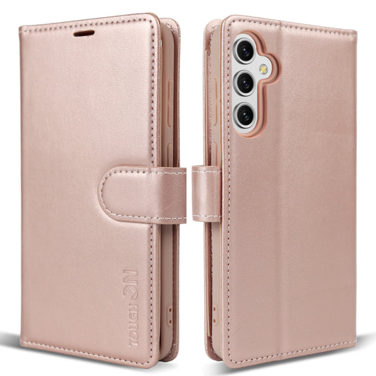 Tough On Samsung Galaxy A54 5G Leather Flip Wallet Case Rose Gold
