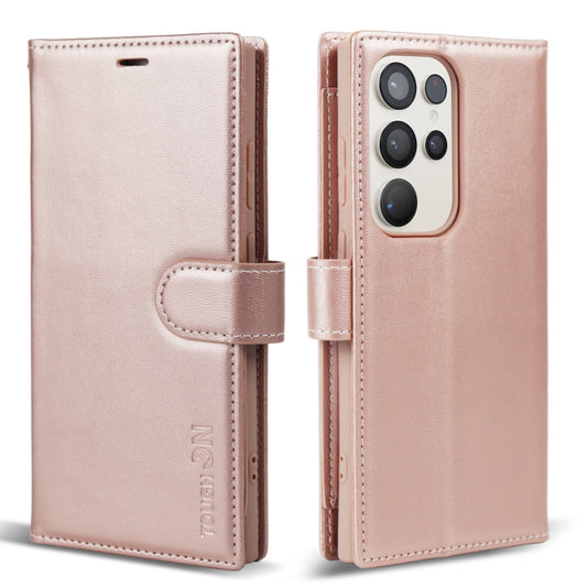 Tough On Samsung Galaxy S23 Ultra Flip Wallet Leather Case Rose Gold