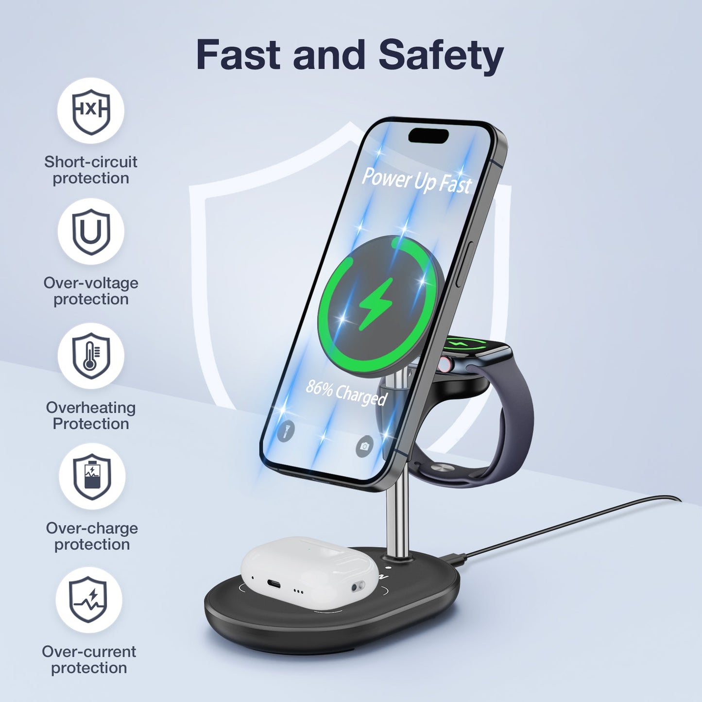 Tough On MagPlus 3 in 1 Wireless Charger with MagSafe