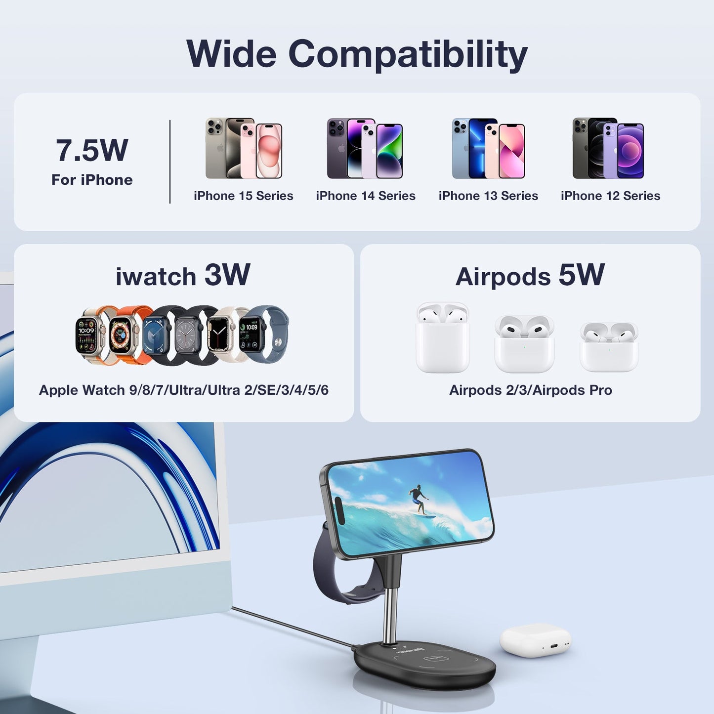 Tough On MagPlus 3 in 1 Wireless Charger with MagSafe