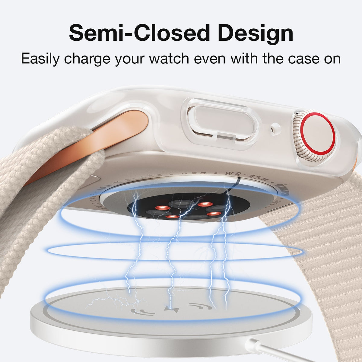 Tough On Apple Watch Case Series 9 / 8 / 7 45mm with Tempered Glass Screen Protector