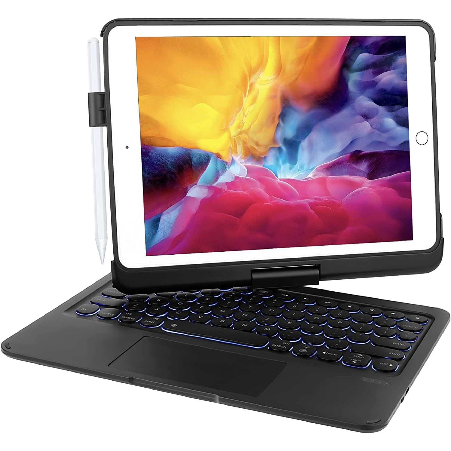 iPad 9.7 toetsenbord hoes voor iPad 6e generatie (2018), iPad 5e generatie ( 2017), iPad Pro 9.7 iPad Air 2 en 1, iPad Air / Bluetooth hoes met toetsenbord, QWERTY toetsenbordhoes (goud iPad 9.7 toetsenbord hoes voor iPad 6e generatie (2018), iPad 5e generatie ( 2017), iPad Pro 9.7 iPad Air 2 en 1, iPad Air / Bluetooth hoes met toetsenbord, QWERTY toetsenbordhoes (goud