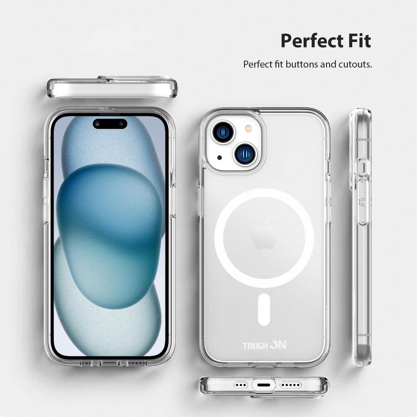 Tough On iPhone 16e / iPhone 15 Clear Case with Magsafe