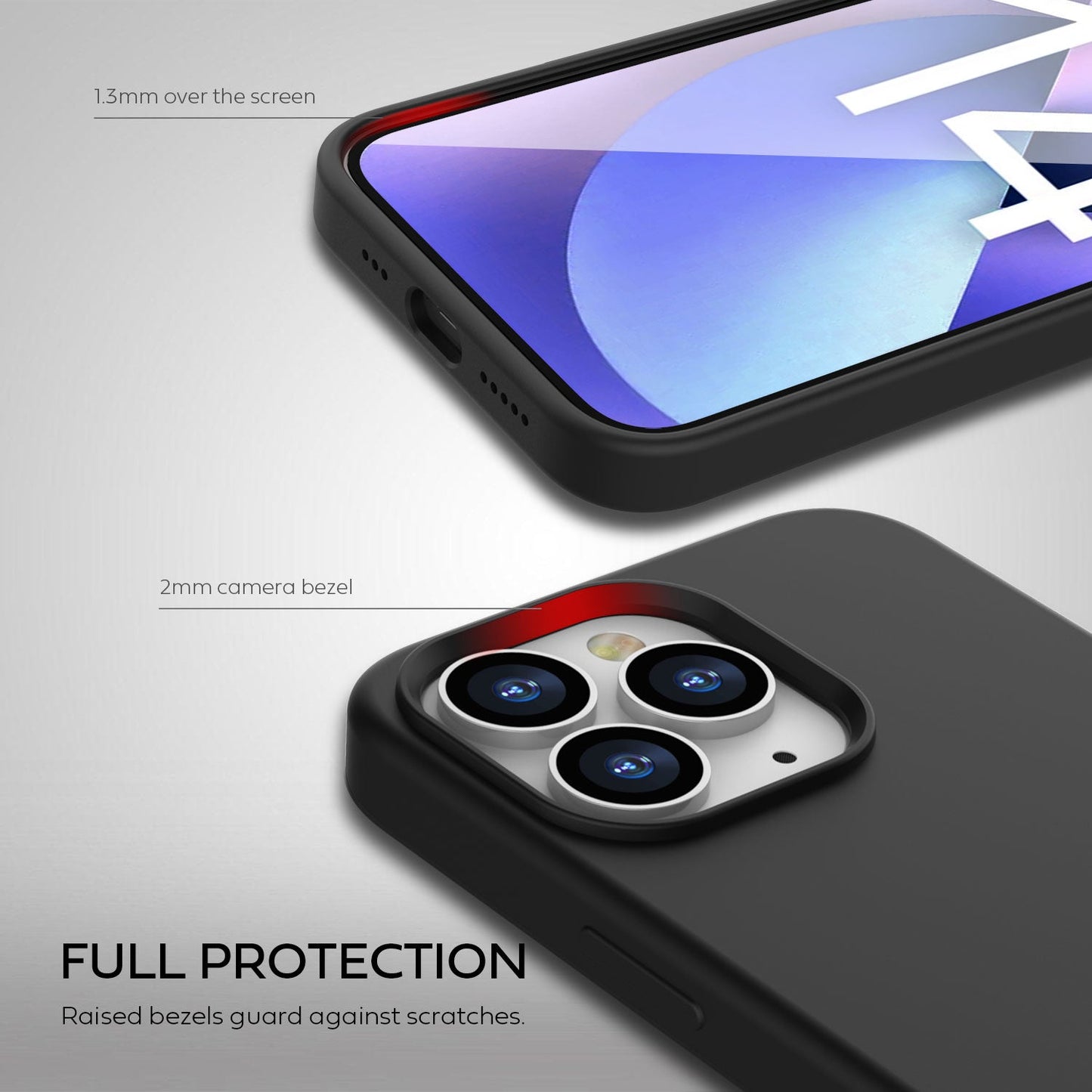 Tough On iPhone 14 Pro Strong Liquid Silicon Case Black