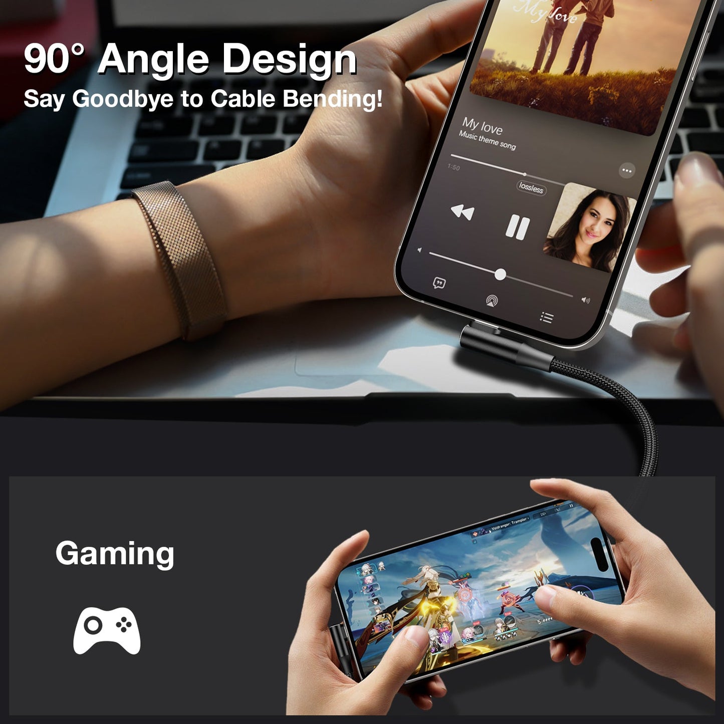 Tough On USB C to Lightning Cable 27W Fast Charging Cable