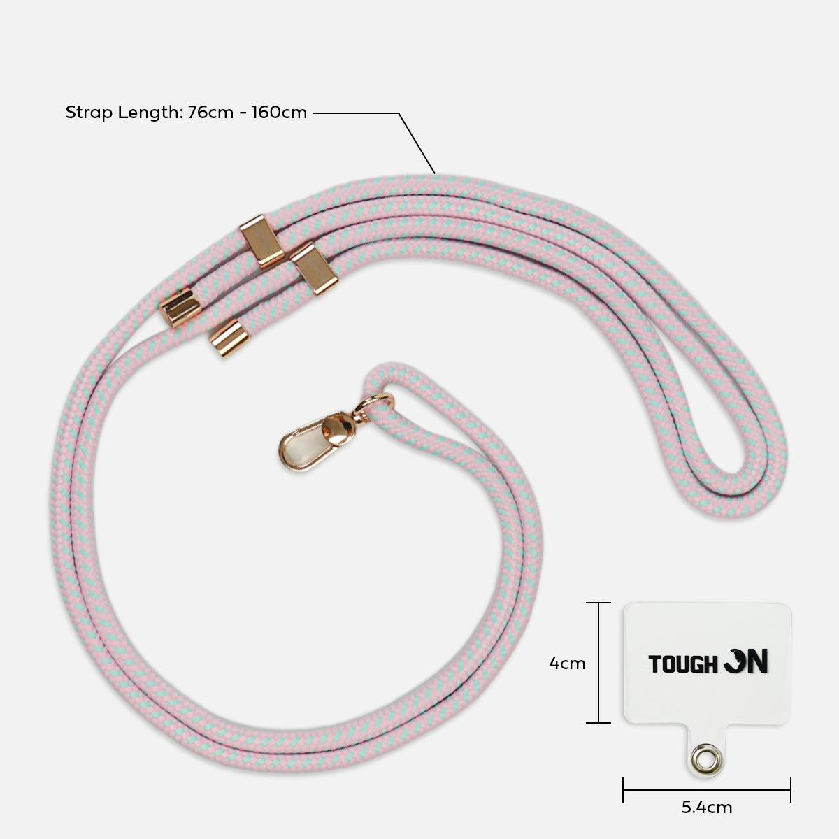 Tough On CrossBody Rope Phone Strap with Card Prismatic