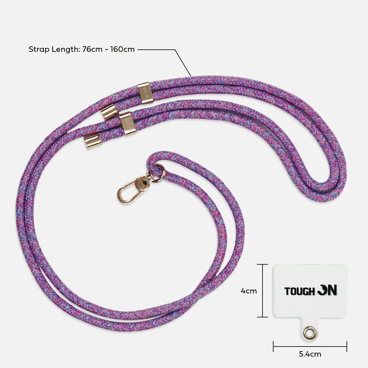 Tough On CrossBody Rope Phone Strap with Card Lavender