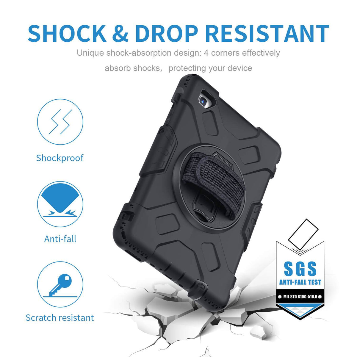 Tough On Samsung Galaxy Tab A7 Lite Case Rugged Protection Black - Toughonstore