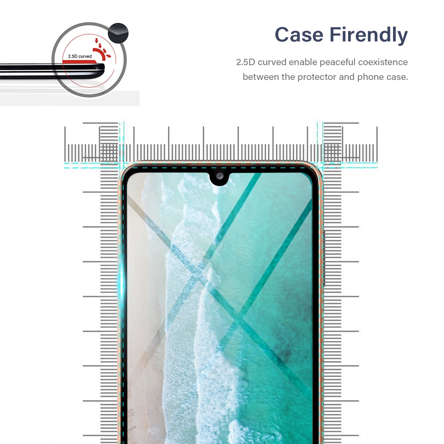 Tough On Samsung Galaxy A34 5G Tempered Glass Screen Protector Black