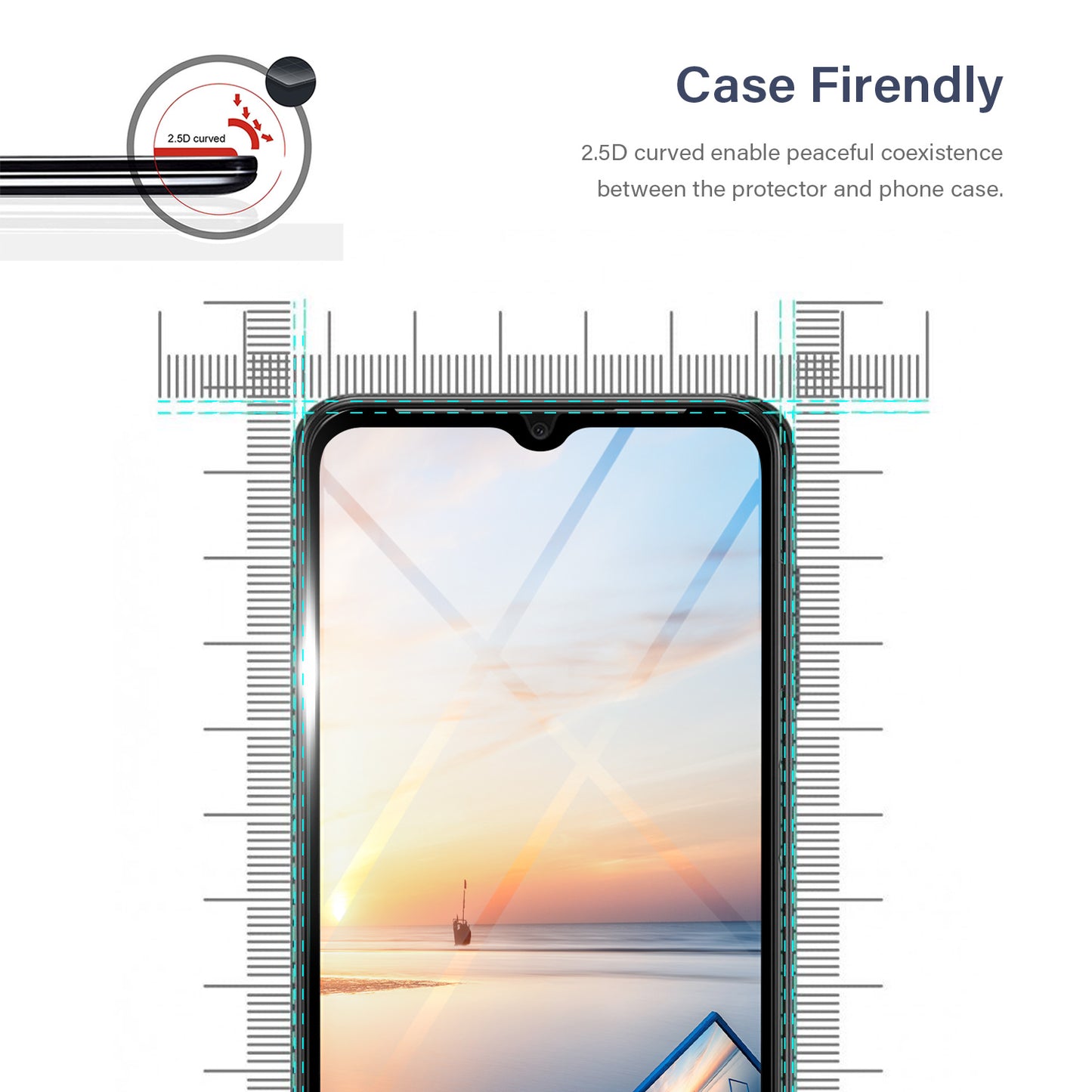 Tough On Samsung Galaxy A14 5G Tempered Glass Screen Protector Black