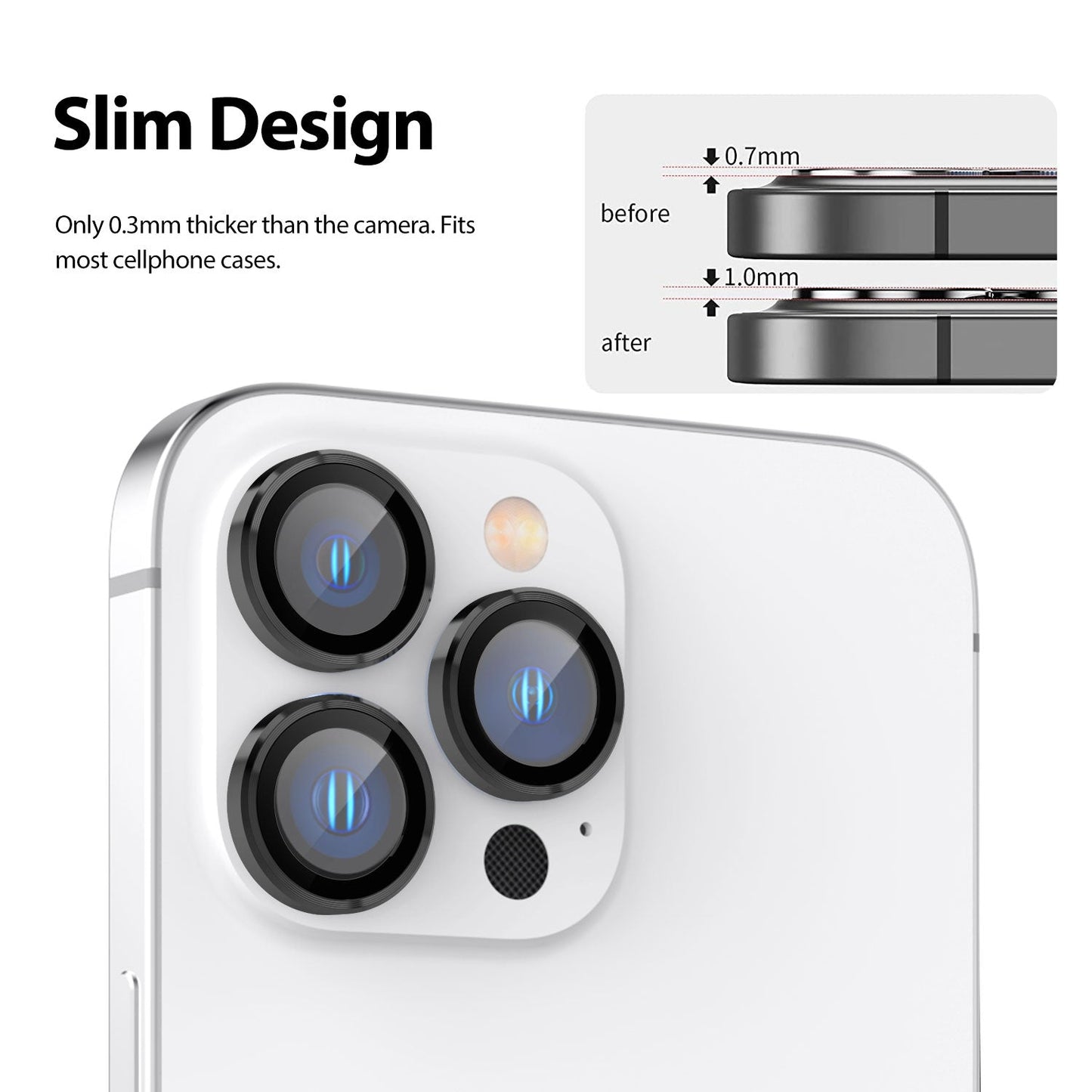 Tough On iPhone 14 Pro / 14 Pro Max Camera Lens Black