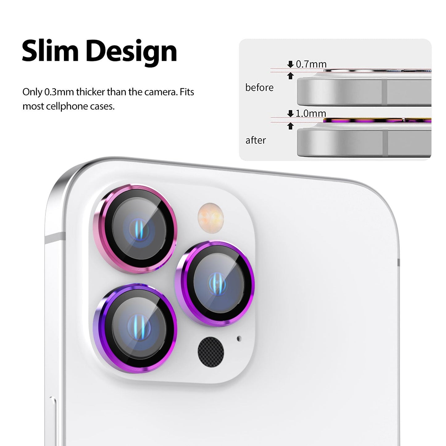 Tough On iPhone 14 Pro / 14 Pro Max Camera Lens Iridescent