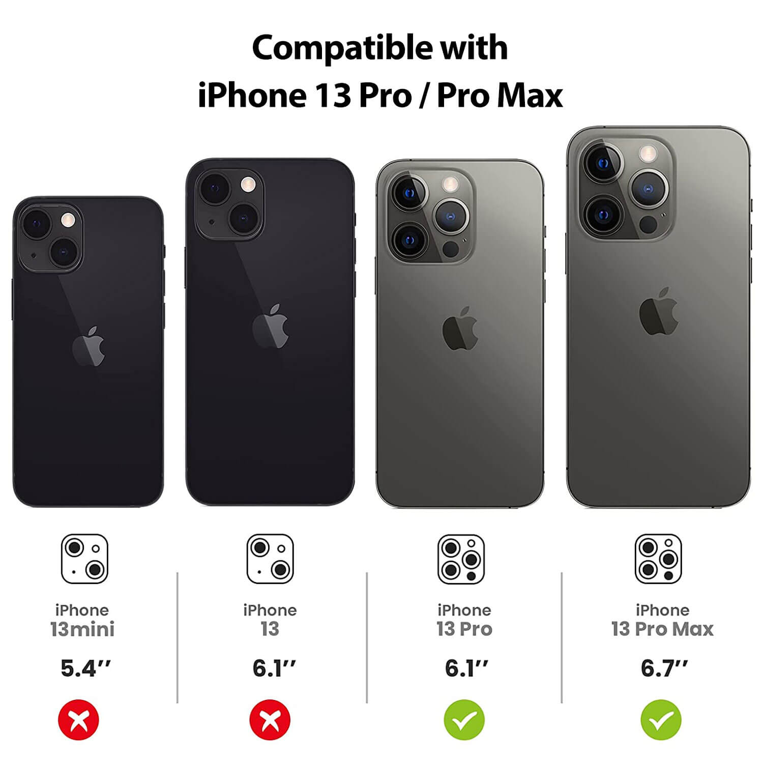 Tough On iPhone 13 Pro Camera Lens Protector Crystal Silver - Toughonstore