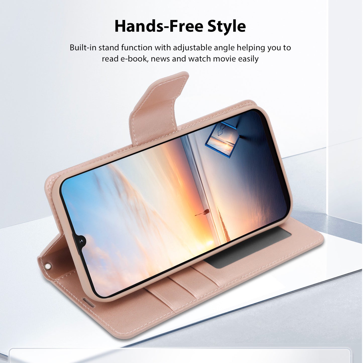 Tough On Samsung Galaxy A54 5G Leather Flip Wallet Case Rose Gold