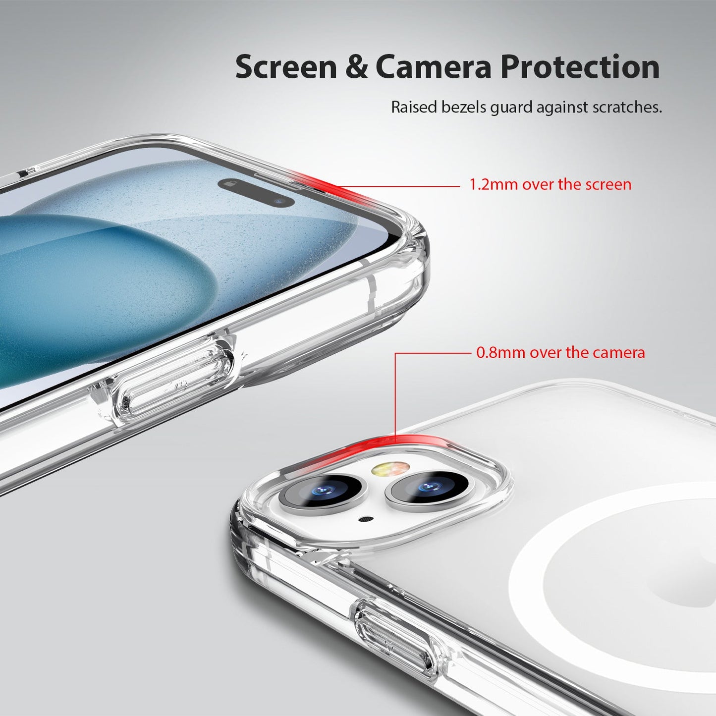Tough On iPhone 16e / iPhone 15 Clear Case with Magsafe