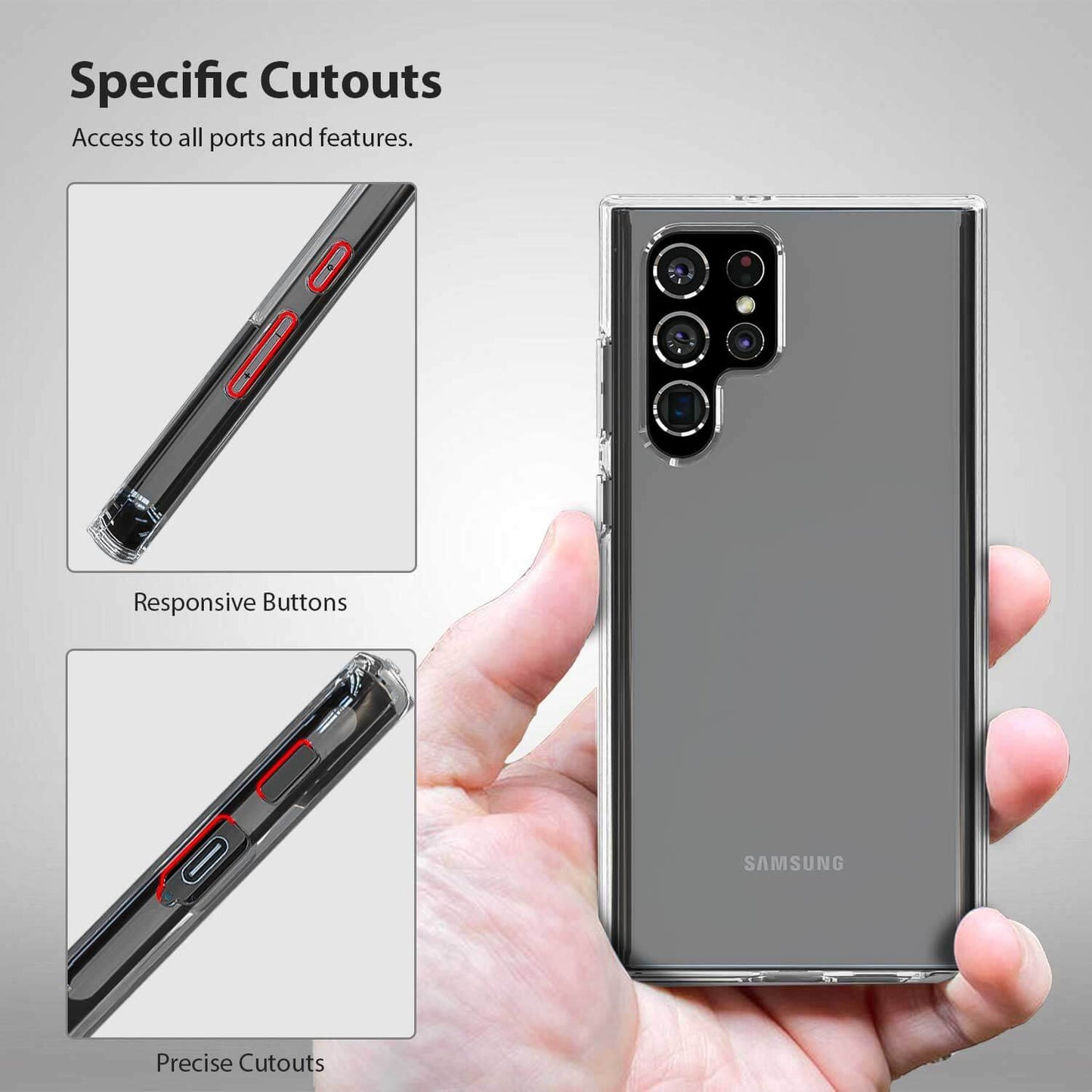 Tough On Samsung Galaxy S22 Ultra 5G Case Clear Shockproof Protector
