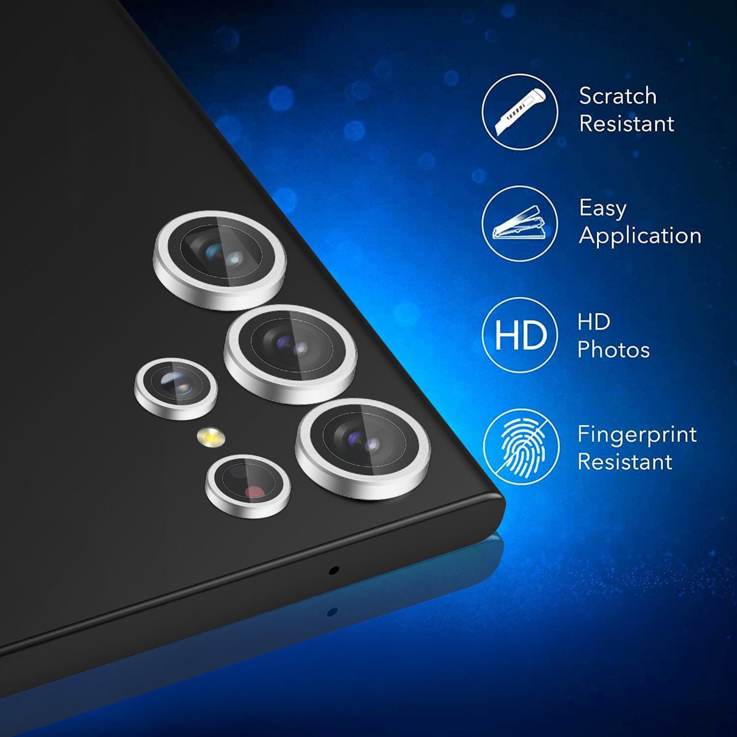Tough On Samsung Galaxy S23 Ultra Rear Camera Lens Protector Tempered Glass
