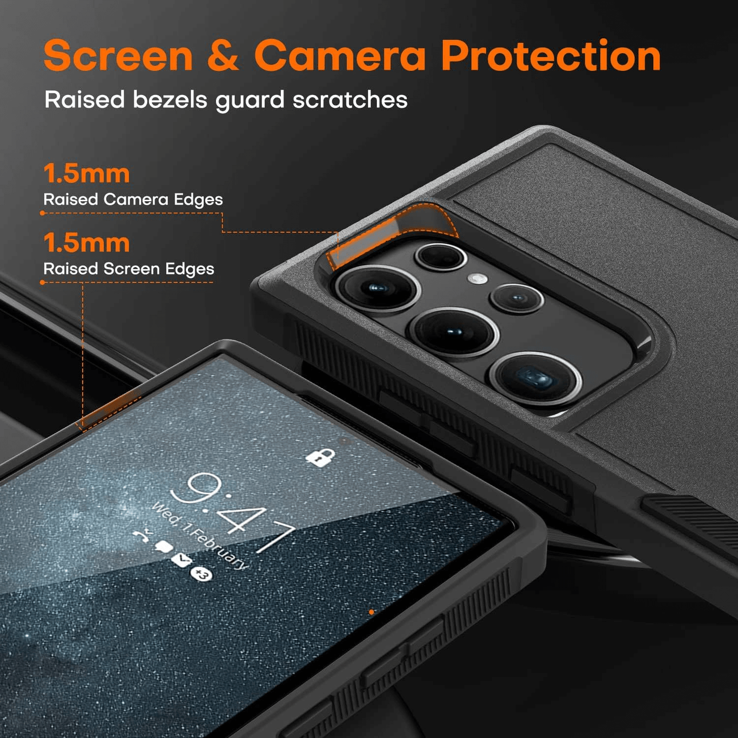 Tough On Samsung Galaxy S24 Ultra Case Heavy Armor Black