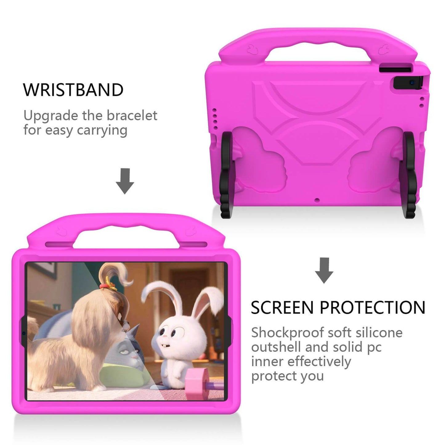 Tough On iPad 5 /6th Gen 9.7" Case EVA Kids Protection Hot Pink