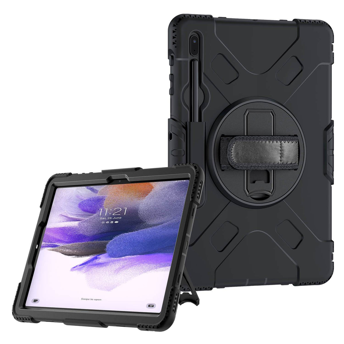 Tough on Samsung Galaxy Tab S7 FE Case Rugged Protection Black - Toughonstore