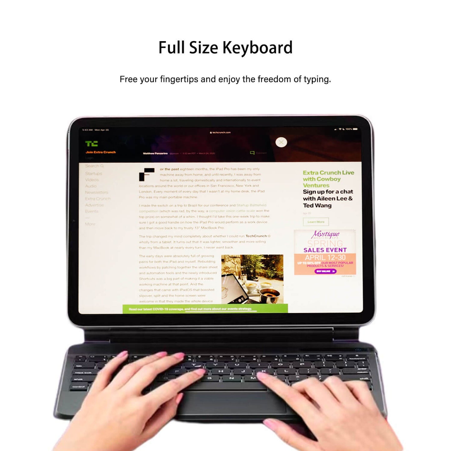 Tough On Magnetic Keyboard Case with Trackpad for iPad