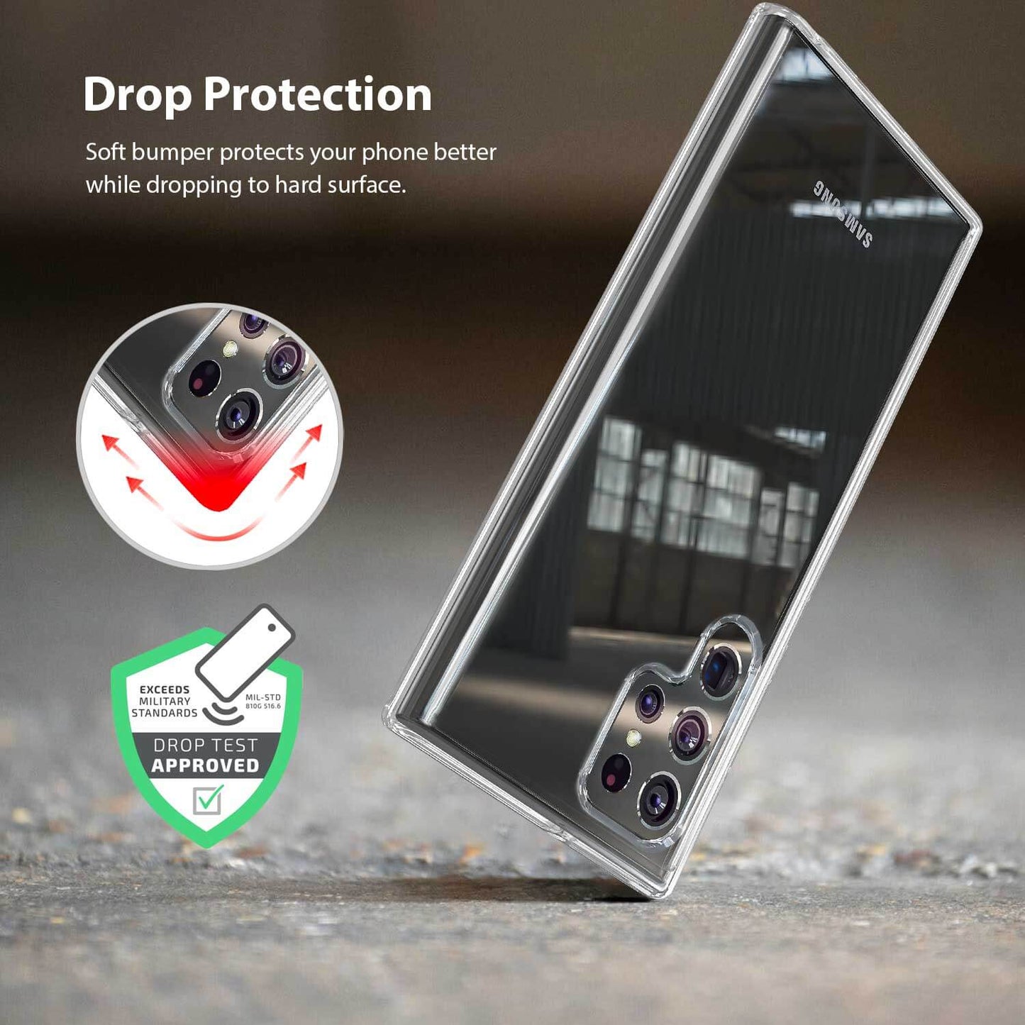 Tough On Samsung Galaxy S22 Ultra 5G Case Clear Shockproof Protector